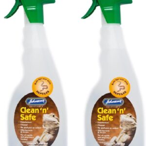 2 PACK JOHNSONS VETERINARY CLEAN REPTILE SPRAY REPTILE AMPHIBIAN VIVARIUM DISINFECTANT CLEANER 500ML