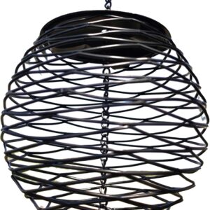 Birds Food Dispenser with Roof for Wild Garden Suet Basket Outdoor Hanging Dispenser for Wild Birds