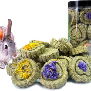 FIPASEN Rabbit Chew Toys for Teeth, 18PCS Natural Timothy Hay Chew Toy, Improve Dental Health for Bunny/Chinchilla/Guinea Pig/Hamsters/Holland Lop, Small Rodent Pet Molar Teeth Treats Toys