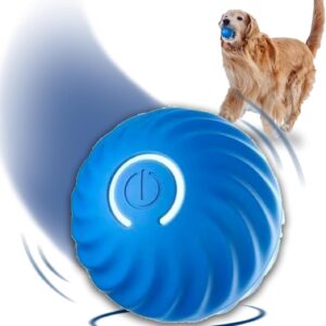 FOUR ANGELS Interactive Dog Toys Dog Balls, 67MM Moving Dog Ball for Puppy/Small/Medium Dogs, Durable Motion Activated Automatic Rolling Ball Toys, USB Rechargeable (Blue, Large)