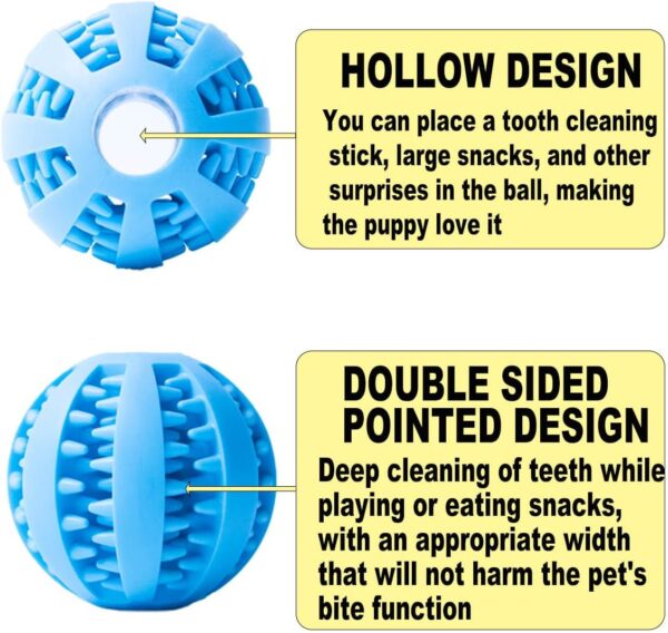 MZQSIY 2pcs Dog Treat Dispenser Ball Interactive Toy Ball,Dog Puzzle Toy Improve Pet Intelligence, And Enhance Dog Chewing Power Relieve Boredom,Clean Teeth (Small 6cm/2.35in, Blue Orange)