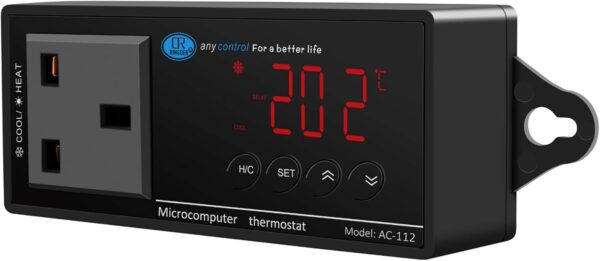 NICREW Digital LED Heating and Cooling Temperature Controller, Reptile Thermostat for Snake, Lizard, Tortoise, Vivarium and Other Reptiles, 1100W 220V