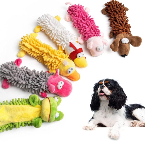 Pet Soft Dog Toys, Puppy Interactive Squeaky Plush Toys or Small Medium Dogs, 6 Pack