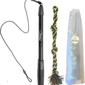 Petbud Flirt Pole Dogs Extra Strong UK | Suitable for Large,Medium,Small Dogs | Extendable Rope Tug Dog Toy | Outdoor and Indoor Use | Heavy Duty Flirt Stick