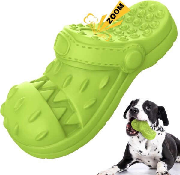 RUXAN Dog Chew Toys for Aggressive Chewers - Durable Squeak Interactive Dog Toys for Teeth Cleaning, Non-Toxic Natural Rubber Dog Toy for Small Medium Large Breeds, Chew and Chase