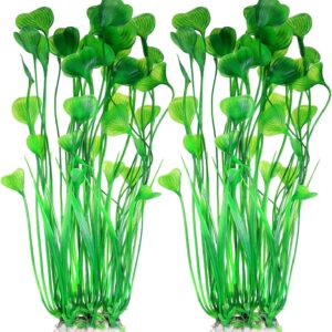 Yibaijia 2 Pcs Large Aquarium Aquatic Plants Decoration, Plastic Artificial Water Plants Ornaments, 15.7 inch Fish Tank Decorations - Safe for All Fish Deco.