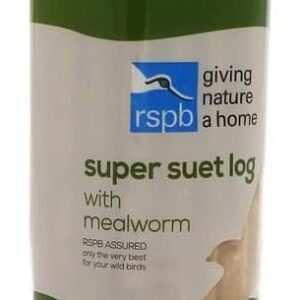 lavera Suet Logs for Wild Birds - with Mealworms for Extra Taste and Nutrition, High in Energy and Protein, Ridged for Better Grip, Great for Suet Feeders and Bird Tables (8 x 500g) - RSPB