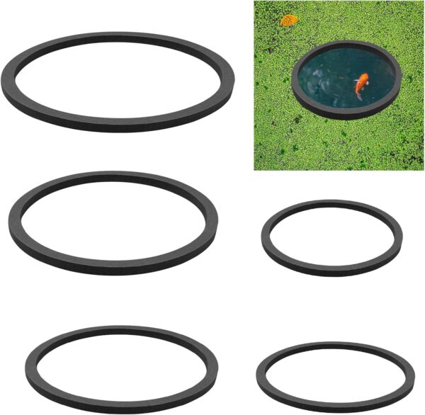 DAJISI 5PCS Aquarium Floating Plant Ring, Isolate Duckweed Plant Corral Reusable Foam Fish Tank Feeding Ring Keeping Food and Plants in Place for Aquatic Pond Fish Tank (5 Sizes)