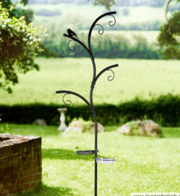 Garden Mile Wild Bird Feeder Station - Stylish Tree Look Hanging Bird Feeders with Many Hooks and Branches - Seed, Peanut, Sunflower and Fat Ball Bird Feeders Ideal for Outdoors, Graden, Patio