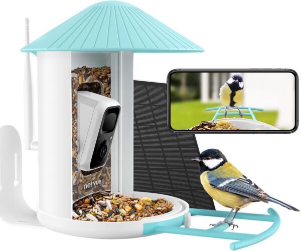 NETVUE Birdfy- Bird Feeder Camera, Bird Feeders Auto Record Videos & Notify When Birds Visit, Solar Powered Bird Box Camera, Bird Camera, Bird Watching Gifts, Birthday Gifts for Mum/Dad/Bird Lovers