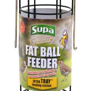 Supa Fat Ball Feeder & Tray Is Designed To Hold Both Netted And Un-netted Fat Balls. The Tray Acts Both As A Feeding Station & Also Stops Food From Falling On To The Ground Thus Discourages Vermin.