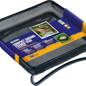 Gardman A01305 Compact Ground Feeder Tray - Black, 18x18x5 cm