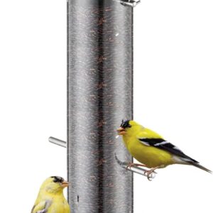 iBorn Metal Bird Feeder Nyger Niger Seed Feeder for Finch Goldfinch Thistle Seed Wild Bird Feeder Hanging Metal 14 Inch Green