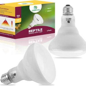 REPTI HOME Reptile Heat Lamp 150W 2Pack, Basking Heat Lamp Bulbs for Reptiles, UVA Daily Heat Light Bulb for Turtle, Bearded Dragon, Lizard, Chick, Dog, Snake, Gecko