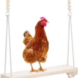 Chicken Swing Wooden Chicken Hanging Swing Toys Climbing Stand Ladder Training Toys for Hens Medium Large Bird Parrot