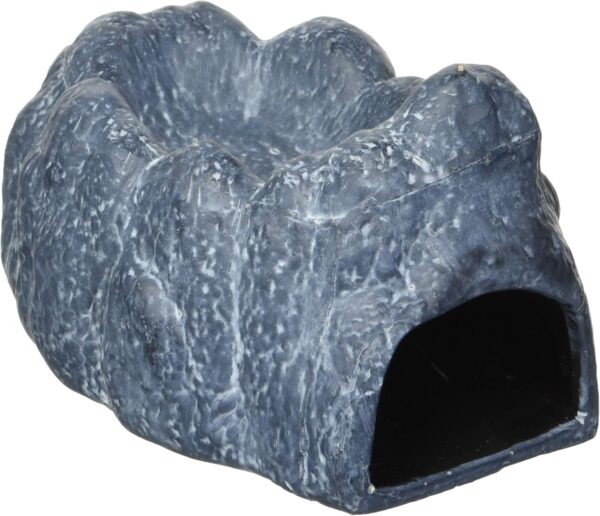 Exo Terra Wet Rock Moisture Retaining Ceramic Reptile Cave,Grey