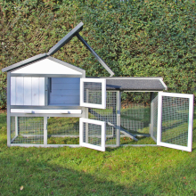 Thumper L Rabbit Hutch, Guinea Pig Home front view with all doors open. Flat packed easy assemble 