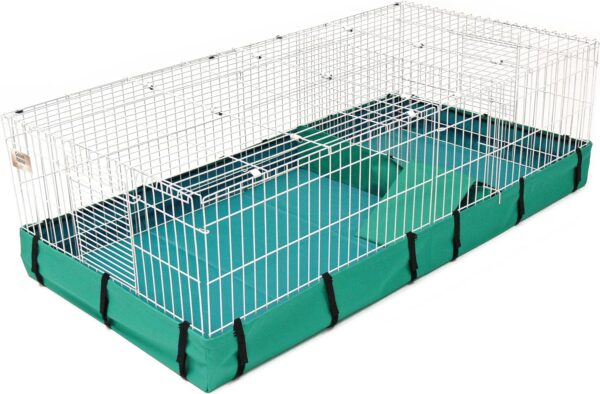 MidWest Homes for Pets Guinea Habitat Guinea Pig Cage, 119.38L x 60.96W x 35.56H centimeters (47L x 24W x 14H Inches), Includes Top Panel and Divider Panel, White and Green, Model 171GHP