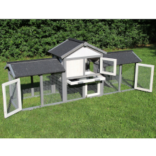 Bramble XL Rabbit Hutch, Guinea Pig Home front view with all doors open. Flat packed easy assemble 