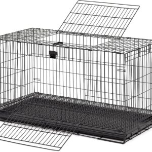 Midwest Homes for Pets Wabbitat Folding Rabbit Cage, 93.98 cm (37-Inch) Long, Includes 1.27 cm (1/2-inch) Floor Grid and removable plastic tray, Black, Model 157