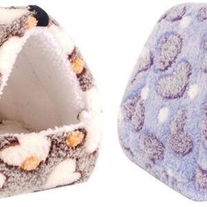 DBAILY Guinea Pig Bed 2PCS Hammock Nest Hamster Plush Warm Mini House Cave Small Pet Snuggle Cave Plush Sugar Glider Cage Guinea Pig Cage Accessories for Guinea Pig Parrot Ferret Squirrel Hamster Rat