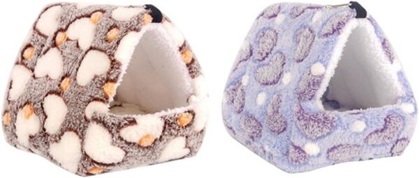 DBAILY Guinea Pig Bed 2PCS Hammock Nest Hamster Plush Warm Mini House Cave Small Pet Snuggle Cave Plush Sugar Glider Cage Guinea Pig Cage Accessories for Guinea Pig Parrot Ferret Squirrel Hamster Rat