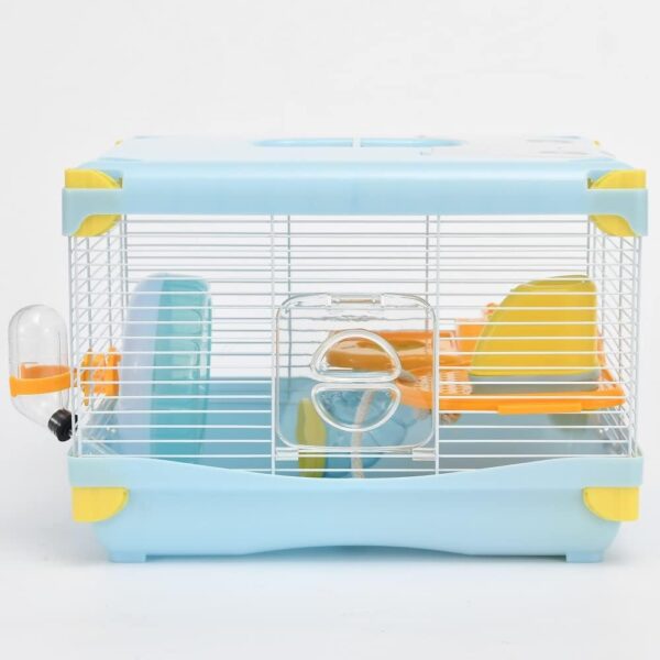 Hamster Cage Small Animal Cage 2 Layers Transparent Spacious Tray Design Easy to Clean Breathable Easy to clean Size 14.17”(W) X10.63"(L) X9.84(H)" Suitable for small hamsters under 3 inches