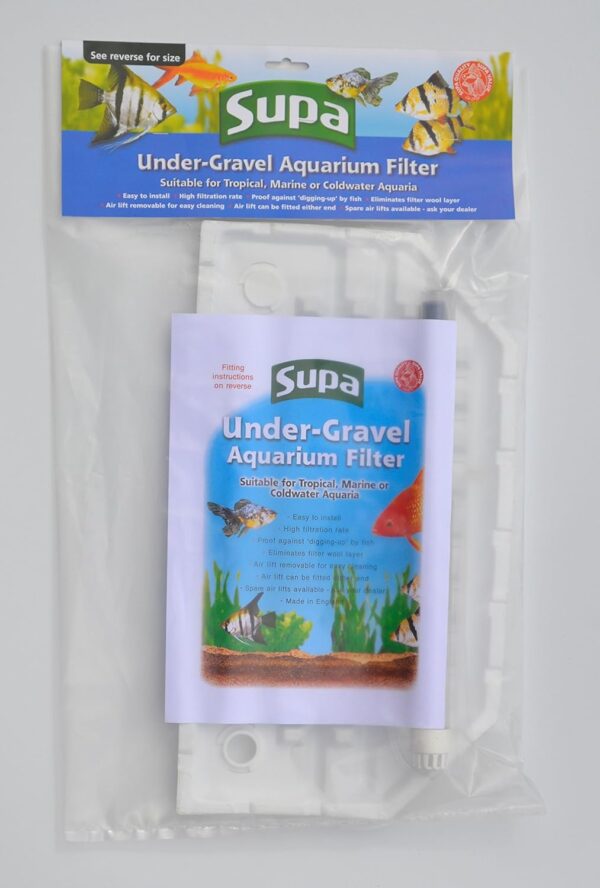 Supa 17 inch by 9 inch Bow Front Under-Gravel Aquarium Filter, Suitable For Tropical, Marine or Cold Water Aquariums/Fish Tanks, Made In The UK,