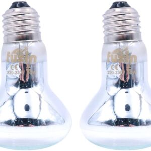 ANCLLO 2pcs Transparent Reptile Heating Bulbs, Durable Infrared Heat Lamp Warming Light Bulb Pet Light for Reptile and Amphibian Lizard Tortoise Spider Snake Chameleon 220-230V(50W)