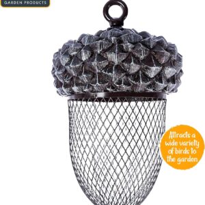 Acorn Shaped Metal Bird Feeder Nuts & Seeds Hanging Animal Feeder With FREE BIRD SPOTTING CHART