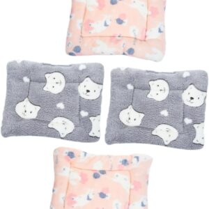 BELLIFFY 4pcs Small Animal Mattress Guinea Pig Cage Mat Small Animal Pad for Cage Guinea Pigs Accessories Guinea Pig Bedding Animal Sleeping Mat Pet Cage Liner Rat Blanket Matress Cloth