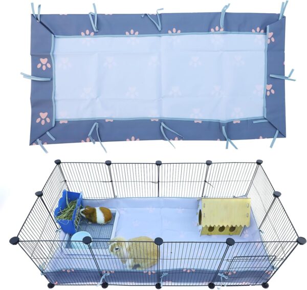 CHEGRON Guinea Pig Cage Liner Waterproof Oxford Bottom Pet Bedding for Rabbit Chinchilla Hedgehog Ferret Small Animals Cage C&C Playpen Accessories, 48x24 inch Grey