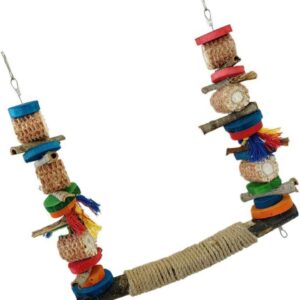 COSMEVIVI 3pcs Parrot Standing Pole Bird Perch Chicken Swing Bird Stand Cage Hanging Toys Pet Bird Swing Balancing Toys Bird Swing Perch Bird Cage Toy Cockatiels Toys Parakeet Corn Cob