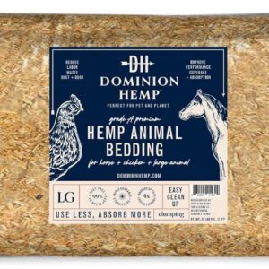 Dominion Hemp, USA Grown Chicken Coop Bedding, (285L), 10+ Cubic Feet, Grade A Premium Bedding for Coops, Nesting Boxes, Small & Large Animals