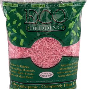 ECO BEDDING FiberCore Eco Colors, Dust Free Paper Bedding for Small Pets and Birds, Made in The USA, 1.5lb/10L Expands to 30L, Pink