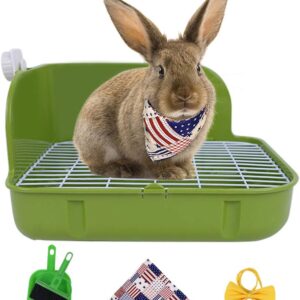 Humorous.P Small Animal Litter Pet Toilet Potty Trainer Corner Litter Bedding Box Pet Pan for Small Animal/Rabbit/Guinea Pig/Galesaur/Ferrets Rectangular Plastic Material