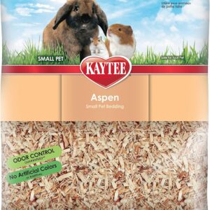 Kaytee Small Animal Hardwood Aspen Bedding For Pet Guinea Pigs, Rabbits, Hamsters, Gerbils, and Chinchillas, 54.2 Liter,Brown