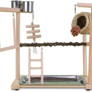 Lovebird Parrots Cage Perch Stand Bridge Nest Swing Climbing Wooden Training Ladder Toy For Bird Bird Swings For Cockatiels