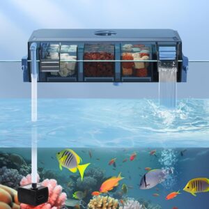 Multi-Layer Aquarium Filter 20-40 Gallon Fish Tank Filter,Hang on Back Aquarium Filter Small Fish Tank Filter and Turtle Filter with Dustproof Cover and Adjustable Water Flow