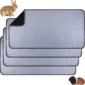 Namalu 4 Pcs Guinea Pig Cage Liners Washable Small Animals Fleece Bedding Absorbent Guinea Pig Accessories Reusable Guinea Pig Pee Pads Non Slip Fleece Cage Liners for Small Animals(14 x 28 Inch)