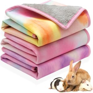 ORZECHKO Guinea Pig Cage Mat - 3 Pack 19.2"*24" Waterproof Small Animal Bedding Accessories for Guinea Pig Rat Hamster Chinchilla Hedgehog Rabbit Ferret- Washable Soft Fleece Pet Cage Liner Blankets