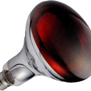 Orvarto Infrared Heat Lamp Bulb, Ruby 150w. for Infra Red Heat Lamps for Poultry, Chicks, Dogs, Puppies, Cats, Kittens, Pigs, Reptiles and Other Animals.