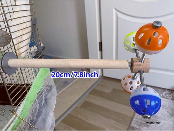 Perch Toy with Rotating Balls for Birds, Puzzle Parrot Toys Bird Cage Toys Boredom Reducing Bird Foraging Toys for Cockatiel, Parakeets, Parrots, Budgies, Lovebird, Conures