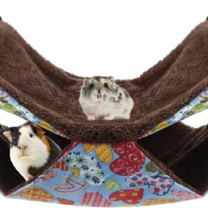 Small Animal Hammock,Double Layer Pet Hanging Bed Cage Hammock Toy Fit for Ferret/Squirrels/Chinchillas/Hamster/Gerbil/Rat/Other Small Animals,Cage Accessories Bunkbed Hammock (Double Layer)