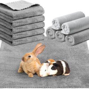 SmoothNovelty 5 Pcs Waterproof Guinea Pig Blankets Washable Small Animal Pee Pad Pet Blanket Sleep Bedding Mats Absorbent Guinea Pig Cage Liner Reusable Pet Sleep Mat Pad Cover (Gray)