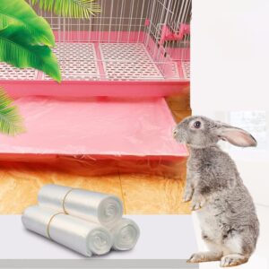 TPfocus 50 pcs Rabbit Cage Liners Disposable large Plastic Mat Pet Disposable Mat Films for Bunny Guinea Pigs Chinchillas Hamsters 37x 30in