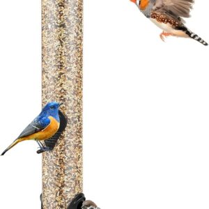 Tall Tube Bird Feeder - Durable Hanging Wild Bird Feeder for Wild Birds - 23" Tall, 6-Port Design