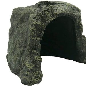 Tfwadmx Reptile Rock Hide Cave, Small Aquarium Habitat Decor Rock Tortoise Hideout for Lizards, Turtles, Reptiles, Amphibians, Fish