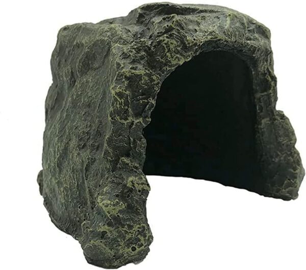 Tfwadmx Reptile Rock Hide Cave, Small Aquarium Habitat Decor Rock Tortoise Hideout for Lizards, Turtles, Reptiles, Amphibians, Fish