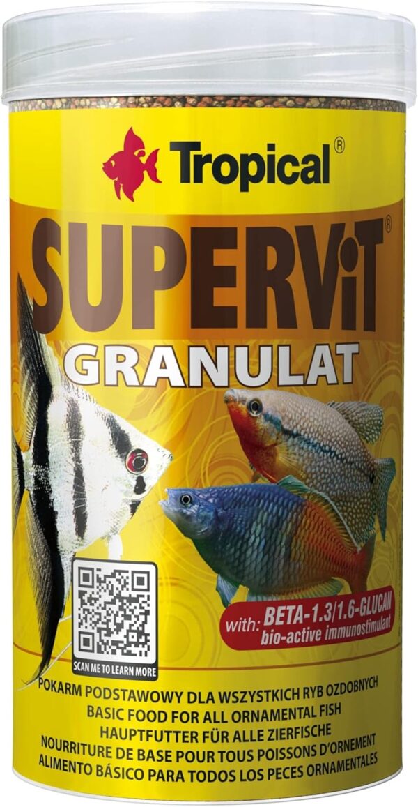 Tropical Supervit Granules Premium Main Food for All Ornamental Fish Pack of 1 x 250 ml